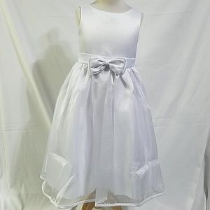 White Sleeveless Satin Dress Tea Length Dress